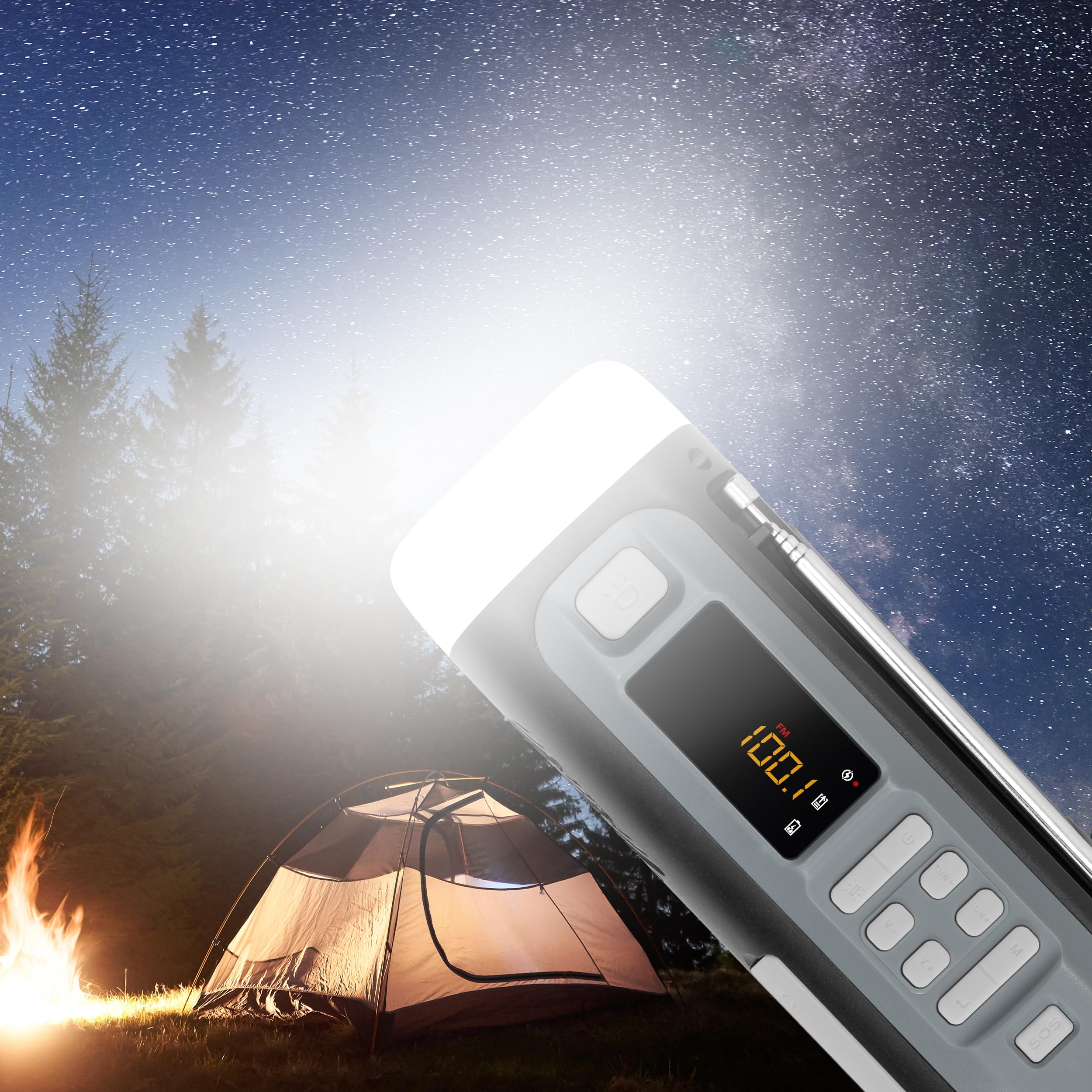TechniSat Viola Kurbelradio – Notfallradio mit Solar und Kurbel, 4500 mAh Akku, UKW/FM, Bluetooth, Lautsprecher, LED Taschenlampe, SOS Alarm, Powerbankfunktion, mit USB, Blackout, Notfallausrüstung