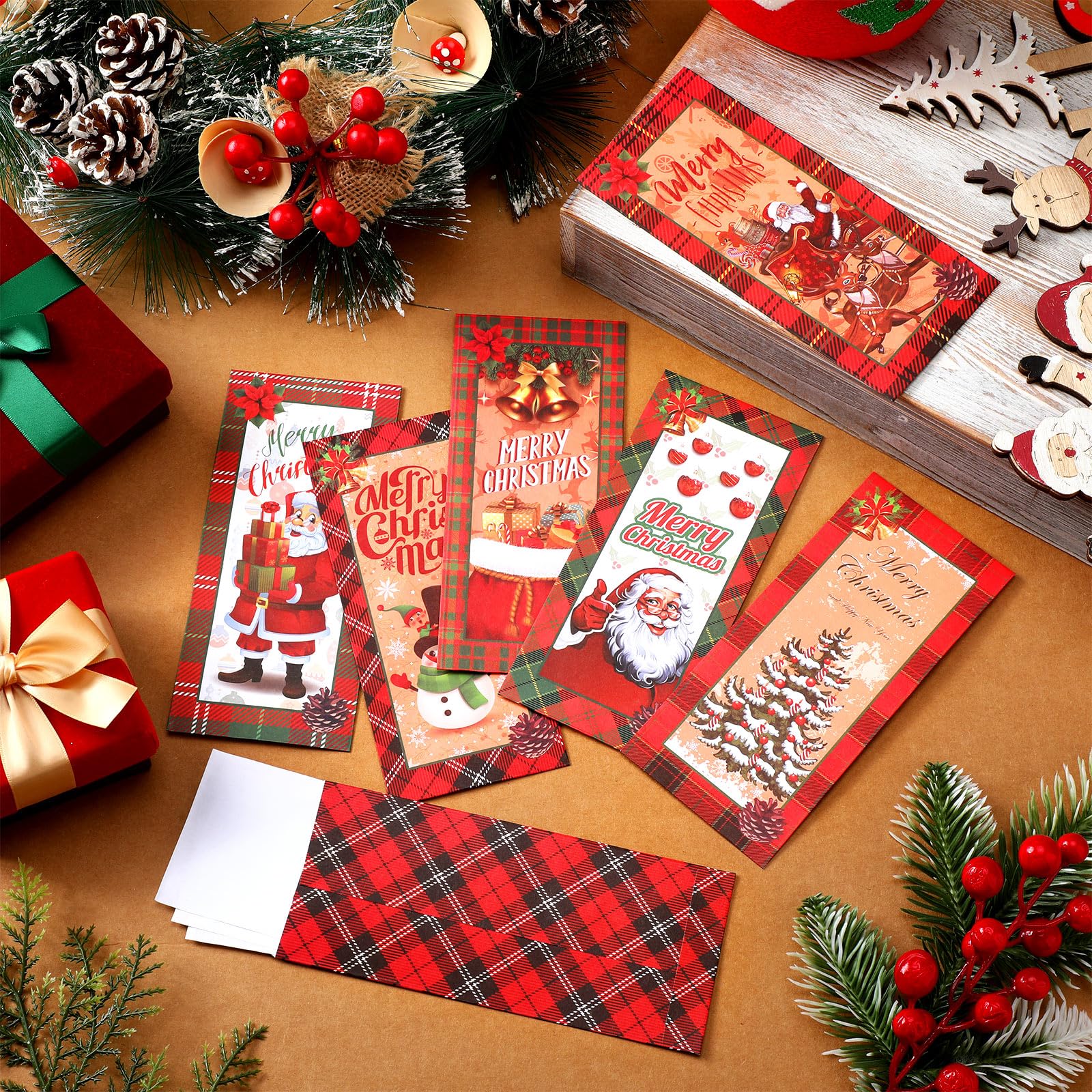 Sobres De Navidad Para Dinero O Tarjetas - Pack De 150 Unidades, 5 Diseños Diferentes, Tamaño 2.8 X 6.5 Pulgadas