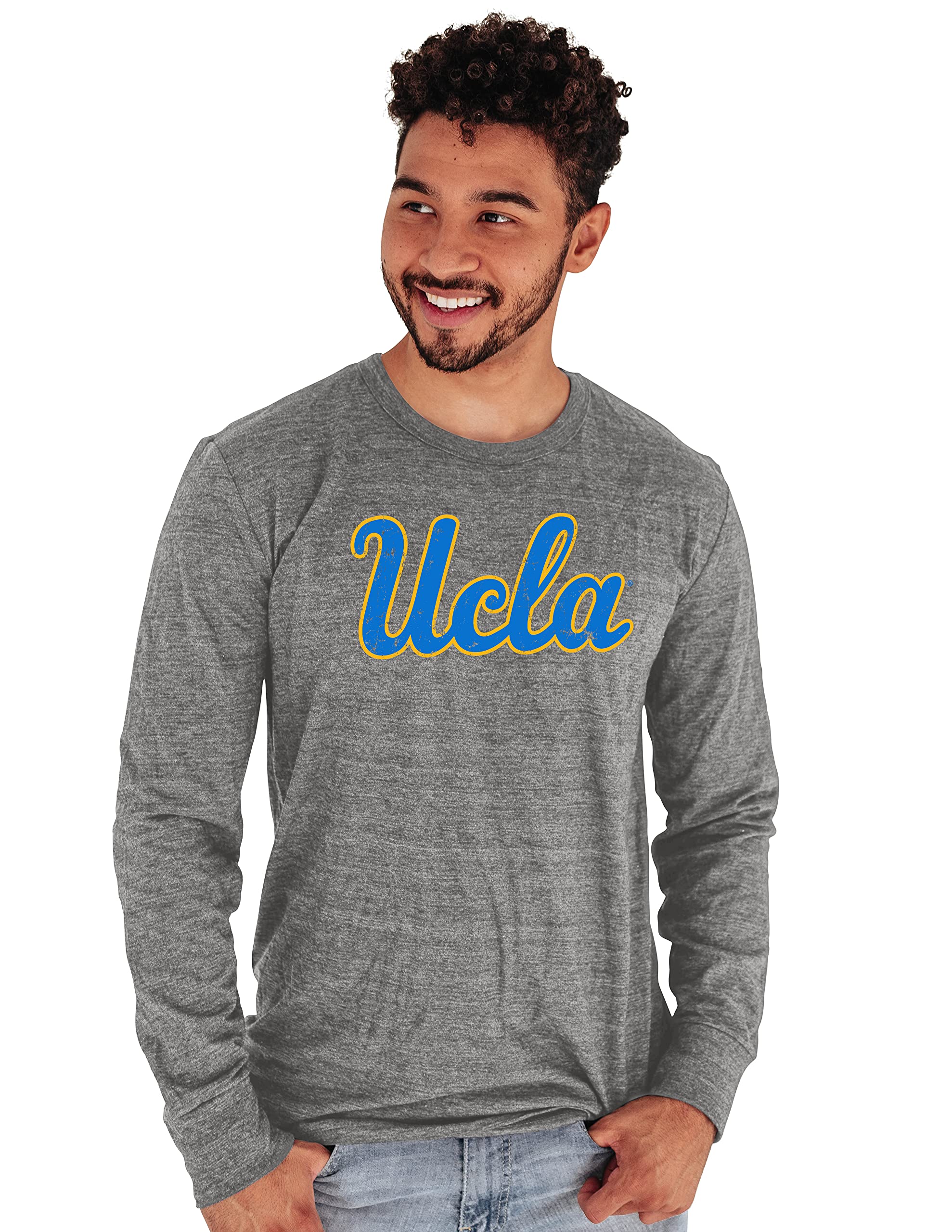 Blue 84 NCAA Mens Tri-Blend Long Sleeve T-Shirt Vintage Icon