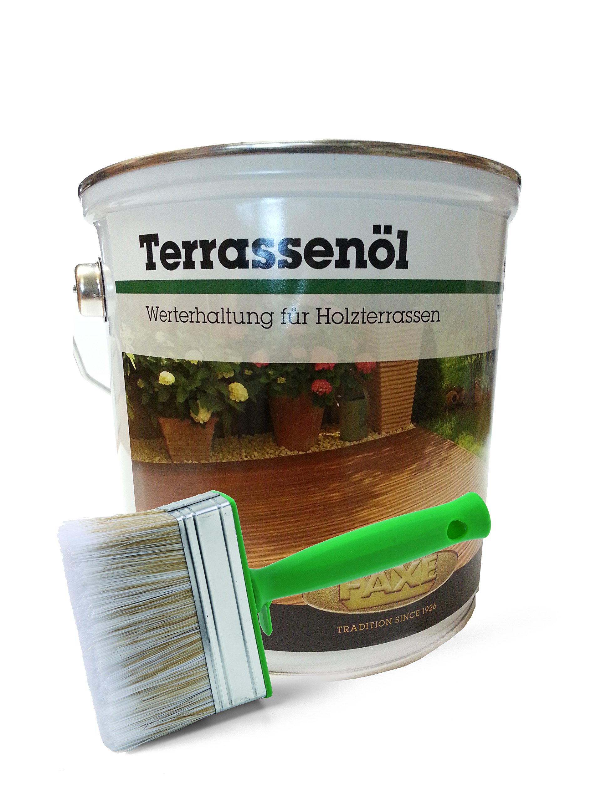 Eco-Werk - Juego de aceite para terraza, 2,5 litros, incluye pincel de aceite