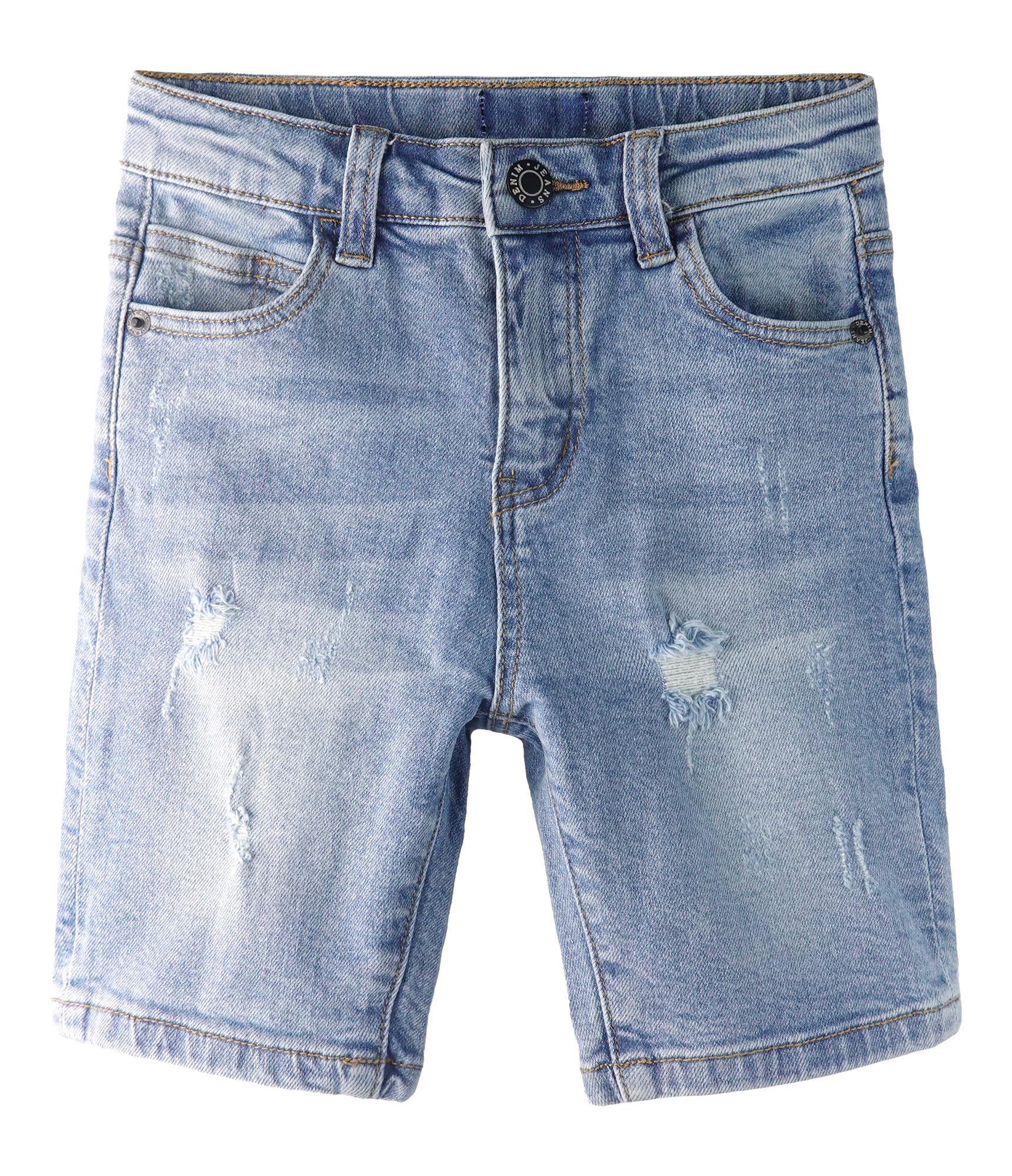 KIDSCOOL SPACE Pantalones cortos de mezclilla de verano para niños, banda elástica suave en el interior, pantalones de mezclilla