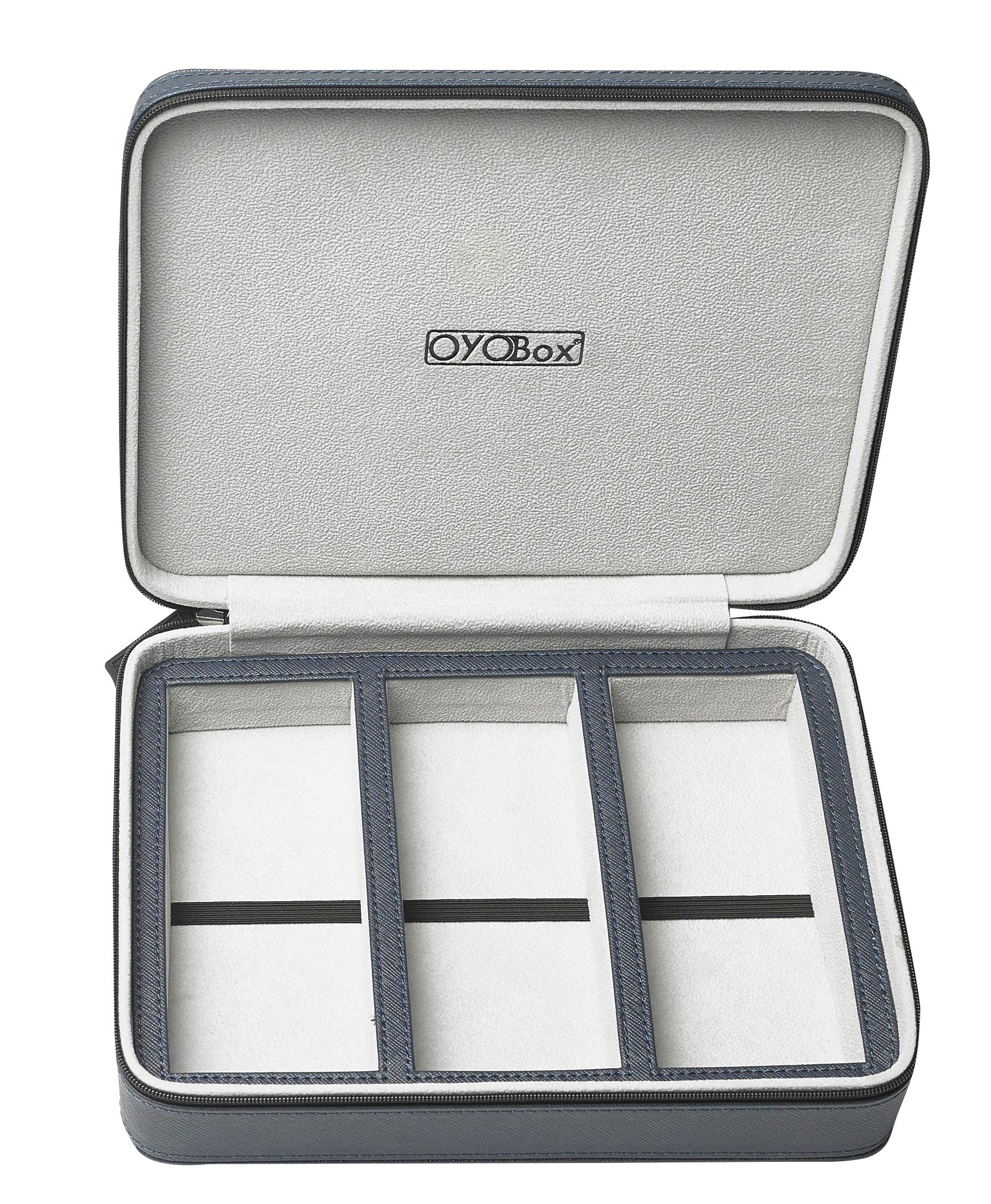 OYOBox Eyewear Travel Case, Luxury 3-Slot Organizer for Multiple Glasses  and Sunglasses