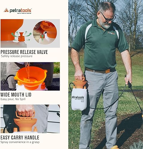Miniatura 3 de Petra Tools HD101 Pulverizador de bomba - Pulverizador de jardín de 1 galón, botella rociadora de bomba, rociador de malezas, rociador de agua,