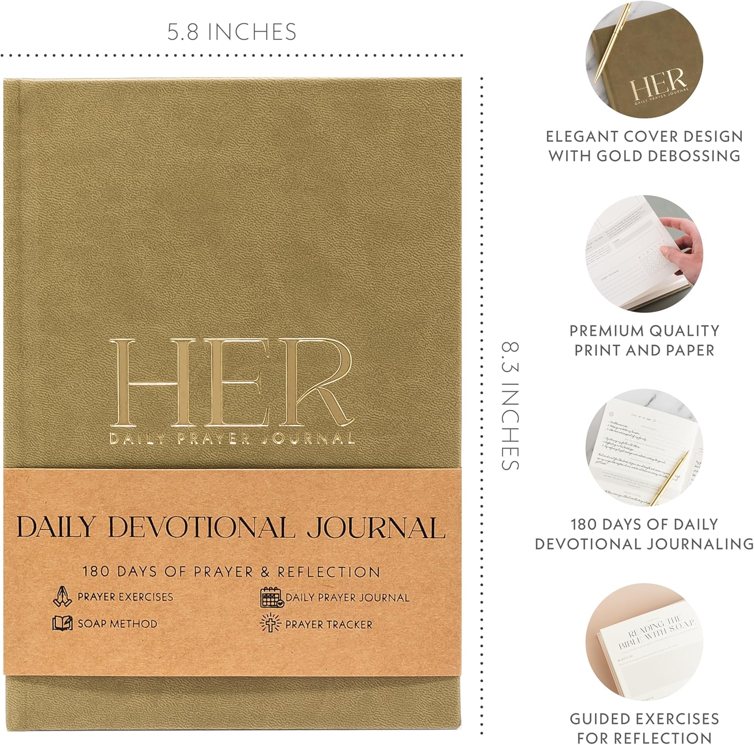 Heavenly Finds Daily Prayer Journal for Woman - 6 Months, Bible Journal with Weekly Scripture - Guided Bible Verse Mapping - Devotional with Prayer Exercises - Spiritual Gift for Woman