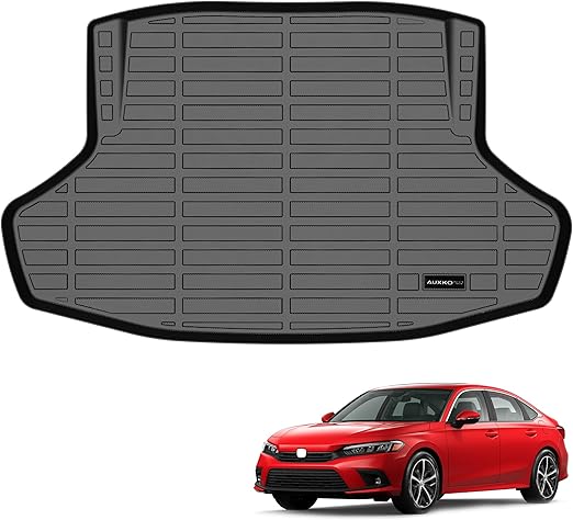 Auxko All Weather Cargo Liner Fit for Honda Civic Sedan(Not for Hatchback) 2022-2025 TPE Rubber Liners Civic Accessories All Season Guard Odorless Anti-Slip Cargo Mat Black