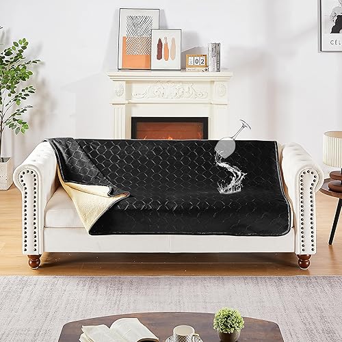 Manta reversible de forro polar impermeable para sofá o cama, manta de lujo de felpa suave y esponjosa, súper acogedora y cómoda para todas las