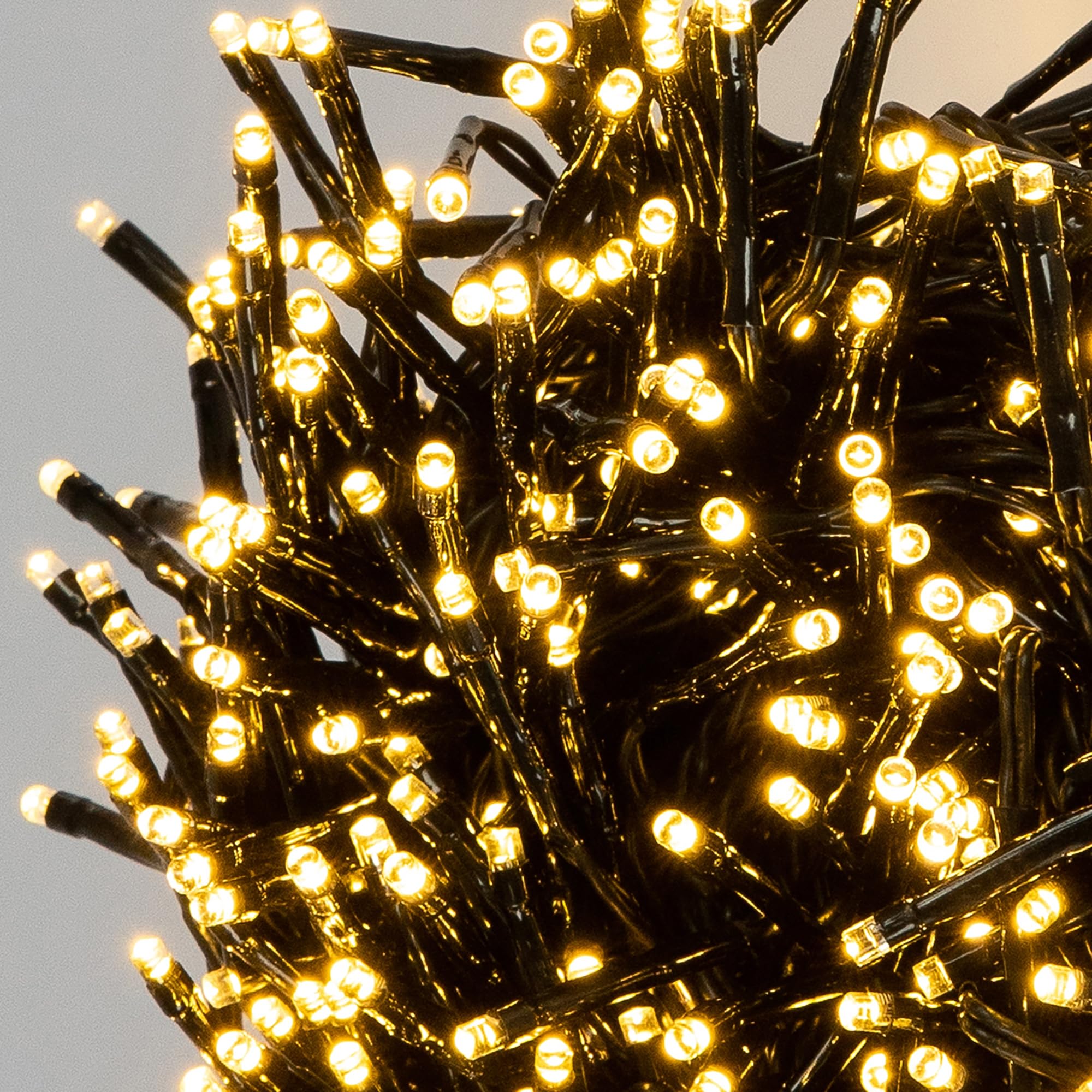 ECD Germany Catena Luminosa Grappolo 11 m 1512 LED Bianco Caldo con Timer e 8 Modalità di Illuminazione Alimentazione a Rete IP44 Luci Cluster per Albero Natale Interni/Esterni Lucine Decorative Patio