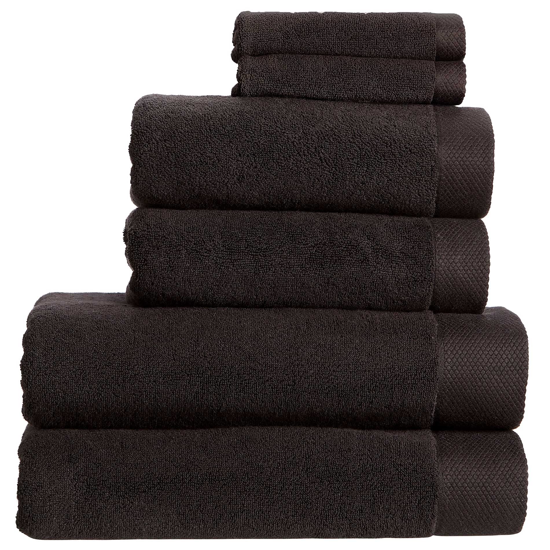 Christy Luxe 6 Piece Towel Set in Black 100% Turkish Cotton - Super Soft & Quick Dry - Machine Washable - 730GSM - 2 Bath, 2 Hand & 2 Face Towels โ image 1