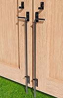 Vista 10 de Barra de caída de puerta con cane resistente de 36" extra gruesa, cierre de suelo de hardware para cercas y puertas de madera, PVC, vinilo, metal