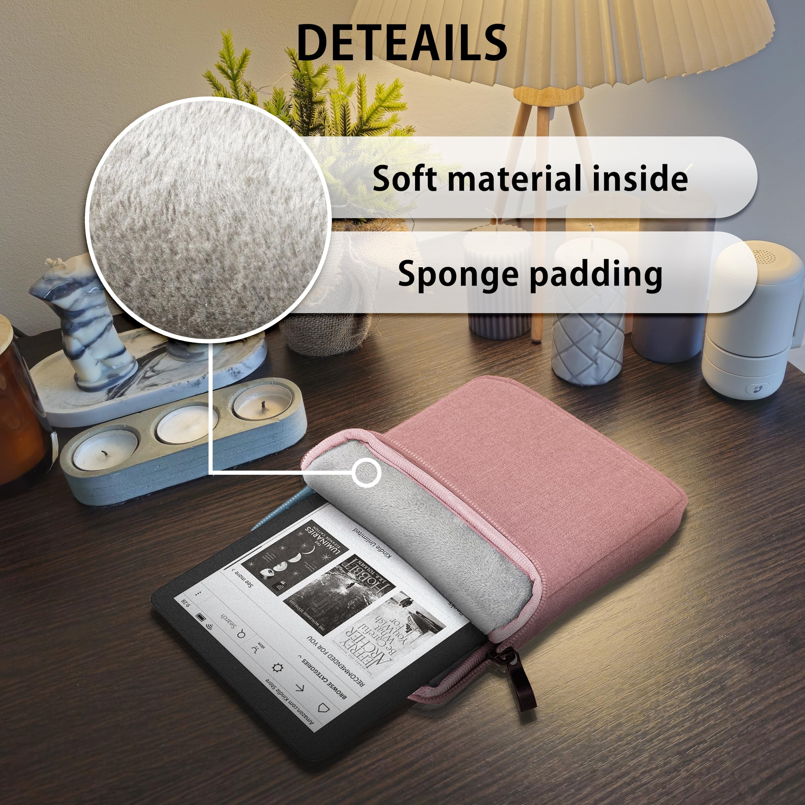 MyGadget Borsa Nylon 6" - Case Protettiva per Tablet - Custodia Sleeve per E-Reader Kindle Paperwhite | Apple iPhone 12 Pro | Tablet - Colore Rosa
