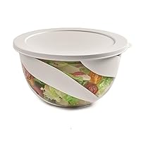 SNIPS | Salatschüssel mit Deckel | Salatschüssel Kunstoff 5 L | Servierschüssel für Salat | 27 x 27 x 15 cm | Weiß | BPA- und phtalat-frei | Hergestellt in Italien