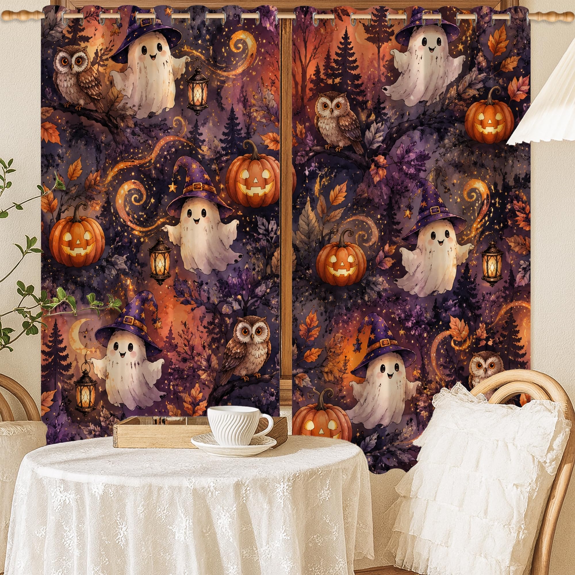 Rideaux occultants avec oeillets pour décoration de fenêtre de salon et bureau