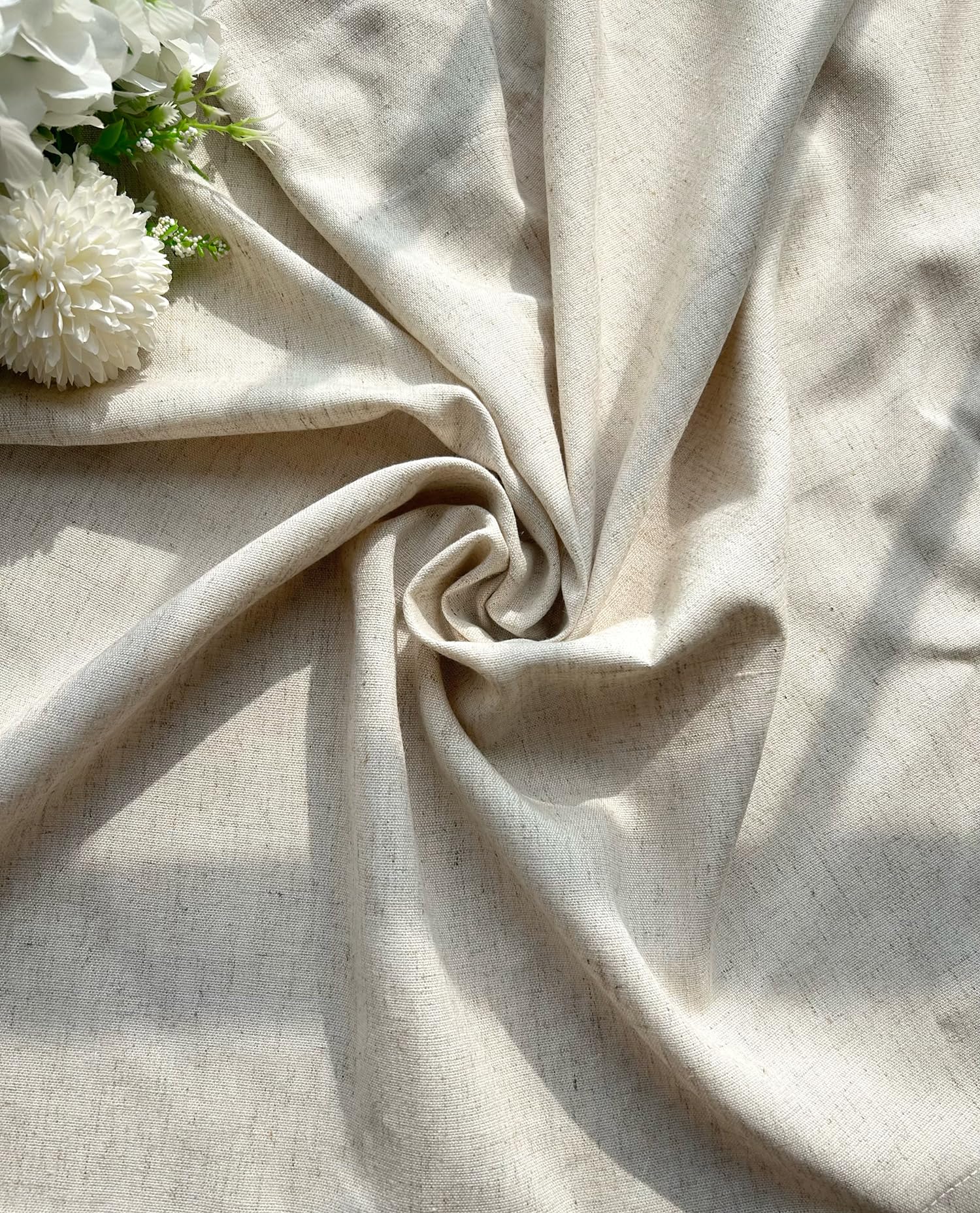 Rideaux de cuisine opaques à motifs courts pour fenêtre avec œillets - Look moderne - Texture en imitation lin - Rideau de bistro - Uni (LxH 100x90 cm) - 1 pièce