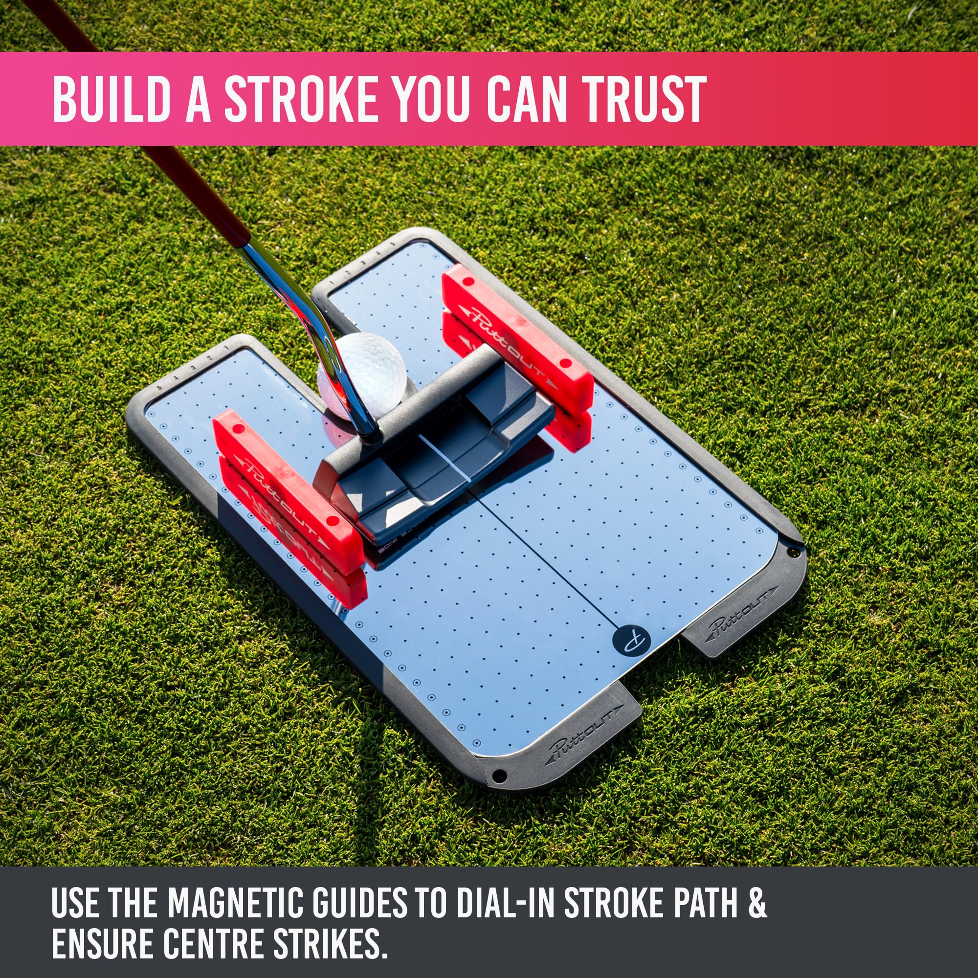 PuttOUT Miroir de putting magnétique avec portail réglable