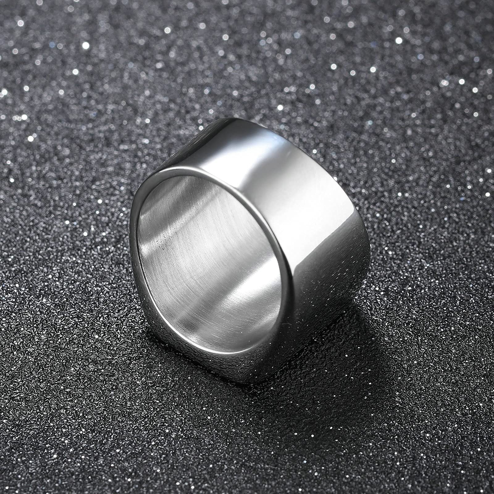 AmDxD Anillo de compromiso plateado, de acero inoxidable, anillo de compromiso para parejas, color de fantasía, circonia redonda y colorida, muy pulido, W51.5 & M54, Acero inoxidable, circonita