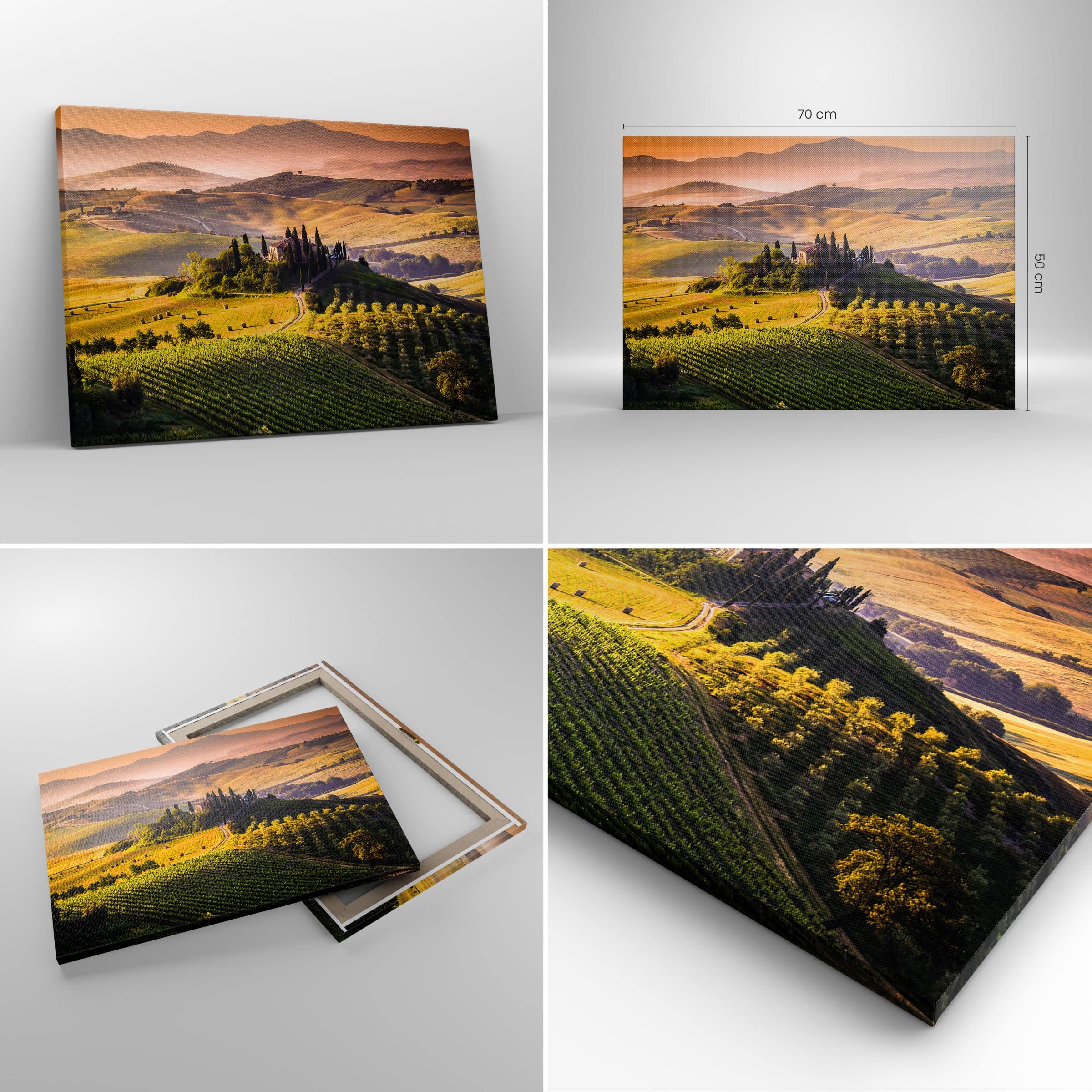 Moderno Quadro su Tela 70x50 cm Stampe da Parete Paesaggi Natura - 2465 | Agricoltura Azienda agricola Toscana Quadro Decorativo 1 pezzo Soggiorno Arte da Parete Decorazione da Parete ARTTOR