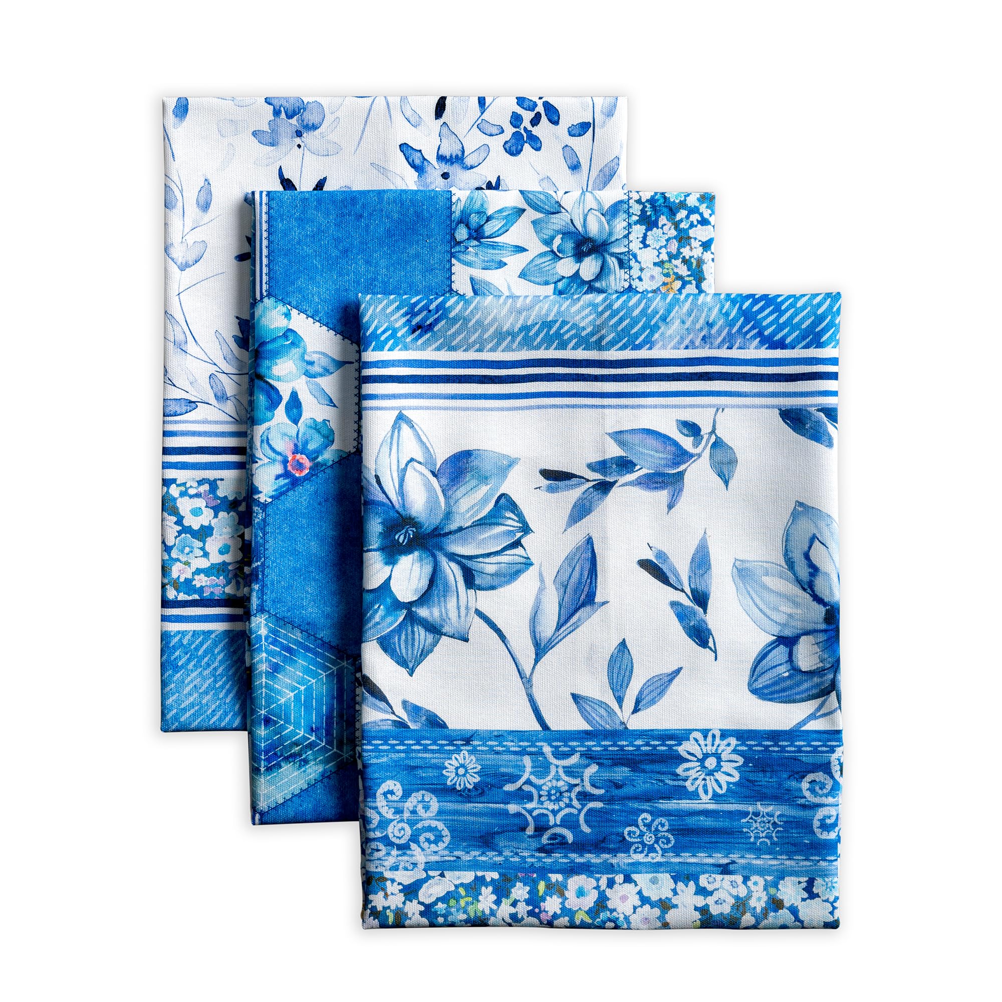 Maison d' Hermine Geschirrtuch (50 cm x 70 cm) 100% Baumwolle Set von 3, hochwertiges Küchenhandtuch für Muttertagsgeschenke, Küche, Party, Restaurant und Camping, Summer Blues – Frühling/Sommer