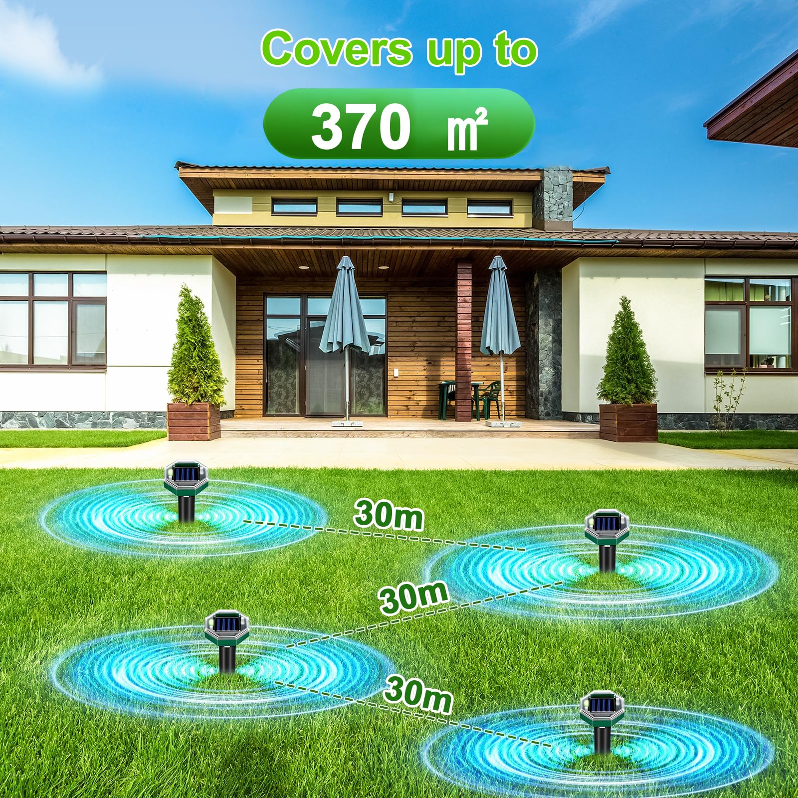 Confezione da 8 Dissuasori Solari per Talpe, Scaccia Talpe a Ultrasuoni da Giardino, IP65 Impermeabile, Repellente Talpe Solare, Allontanatore Arvicole Topi Ecologico, Antitalpa da Esterno