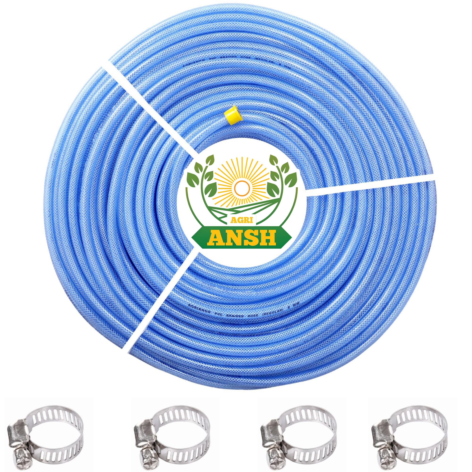AGRIANSH ?Heavy Duty PVC Water Hose Pipe - 5m, Inner Diameter 8mm, Outer 12mm, for 12V DC Water Pump, Battery Sprayer Motor, High Performance, 220 PSI, Durable and Flexible, Blue