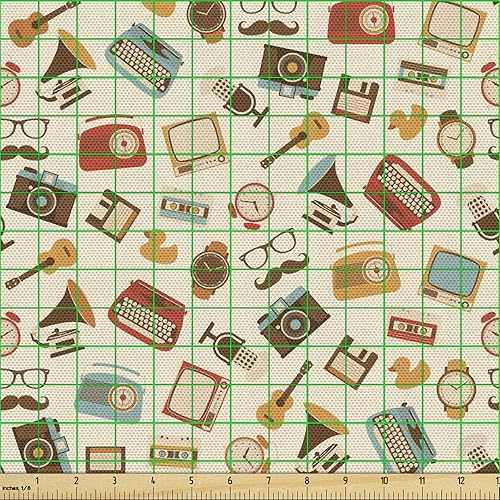 Vista 86 de Ambesonne - Tela multicolor impresa digital por The Yard