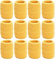 Tourna Unique Sports Wristbands Sweatbands Pack of 12 (6 Pairs) - Made in USA Cotton, Plush Absorbent for Tennis, Basketball