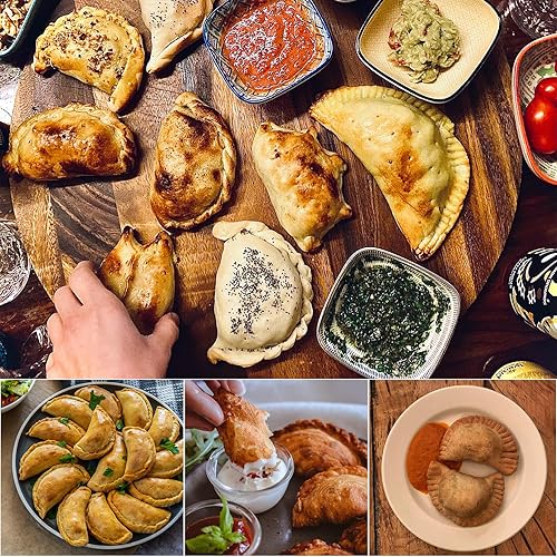 Miniatura 7 de Prensa Empanada de 6 pulgadas, con alfombrilla de pastelería antiadherente grande y corte de masa para hacer pasteles, empanadas, calcomanías para