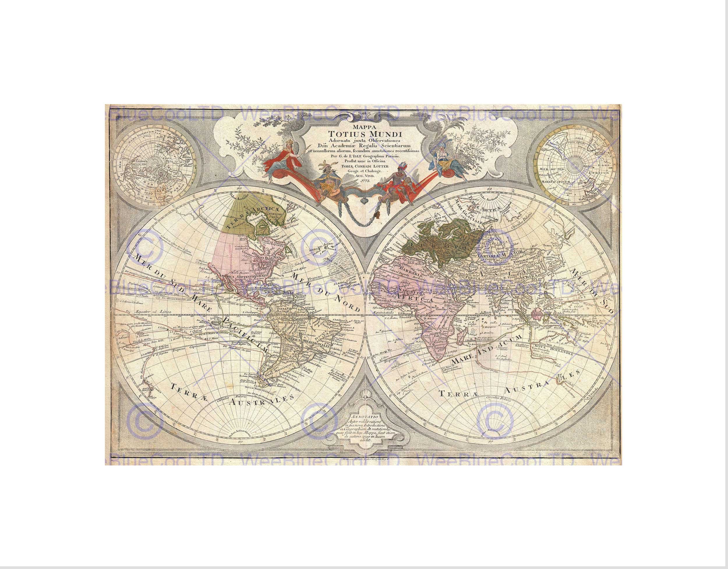 Wee Blue Coo 1848 Colton Map New York City And Vicinity 33 Miles Around Wall Art Print