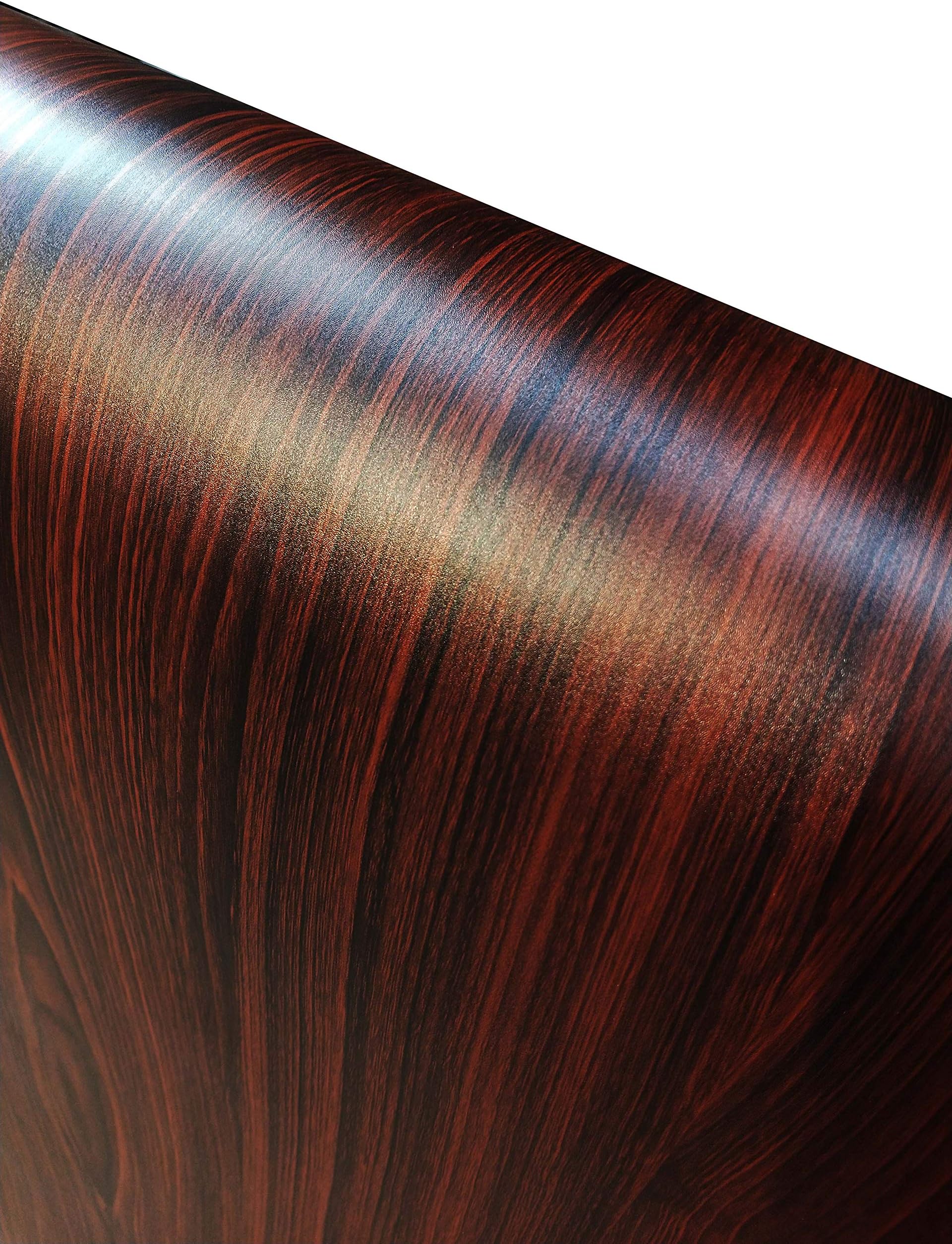 Self Adhesive Furniture Film Interior Film Wall Paper for Walls Furniture Door Almirah DIY Renovation Projects (Mahogany Oak Wood (40 X 200)
