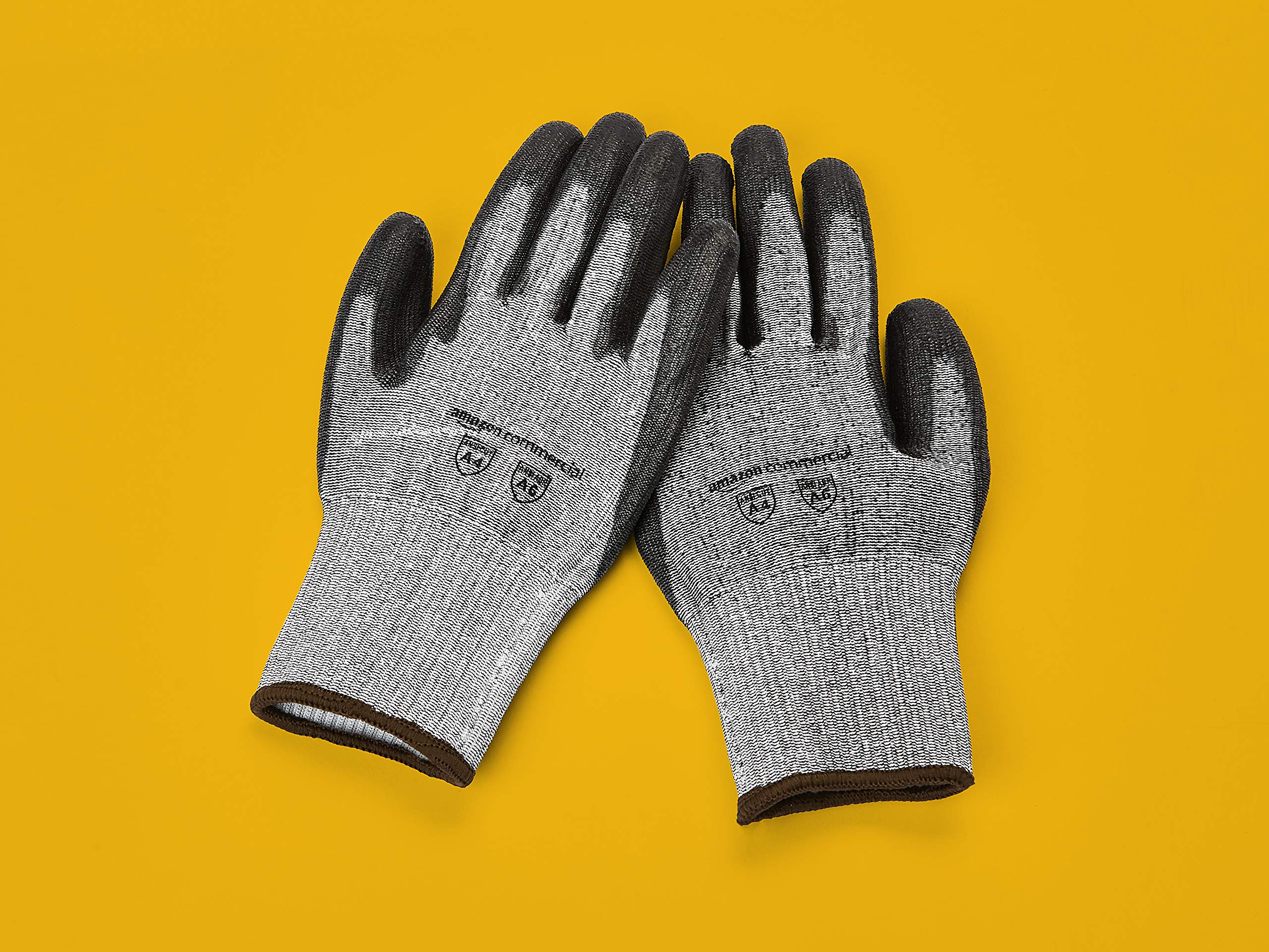 AmazonCommercial 13G Goldsilk PU Coated Gloves Salt Pepper Black Size XL 3 Pairs — view 5