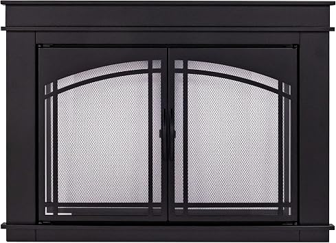 Pleasant Hearth Fenwick Medium Black Fireplace Screen