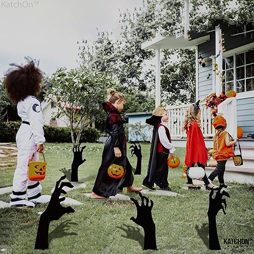 Miniatura 7 de KatchOn, Letreros aterradores de mano con estacas  Grandes, 16 pulgadas  Letreros de patio de Halloween para decoraciones de Halloween al aire libre