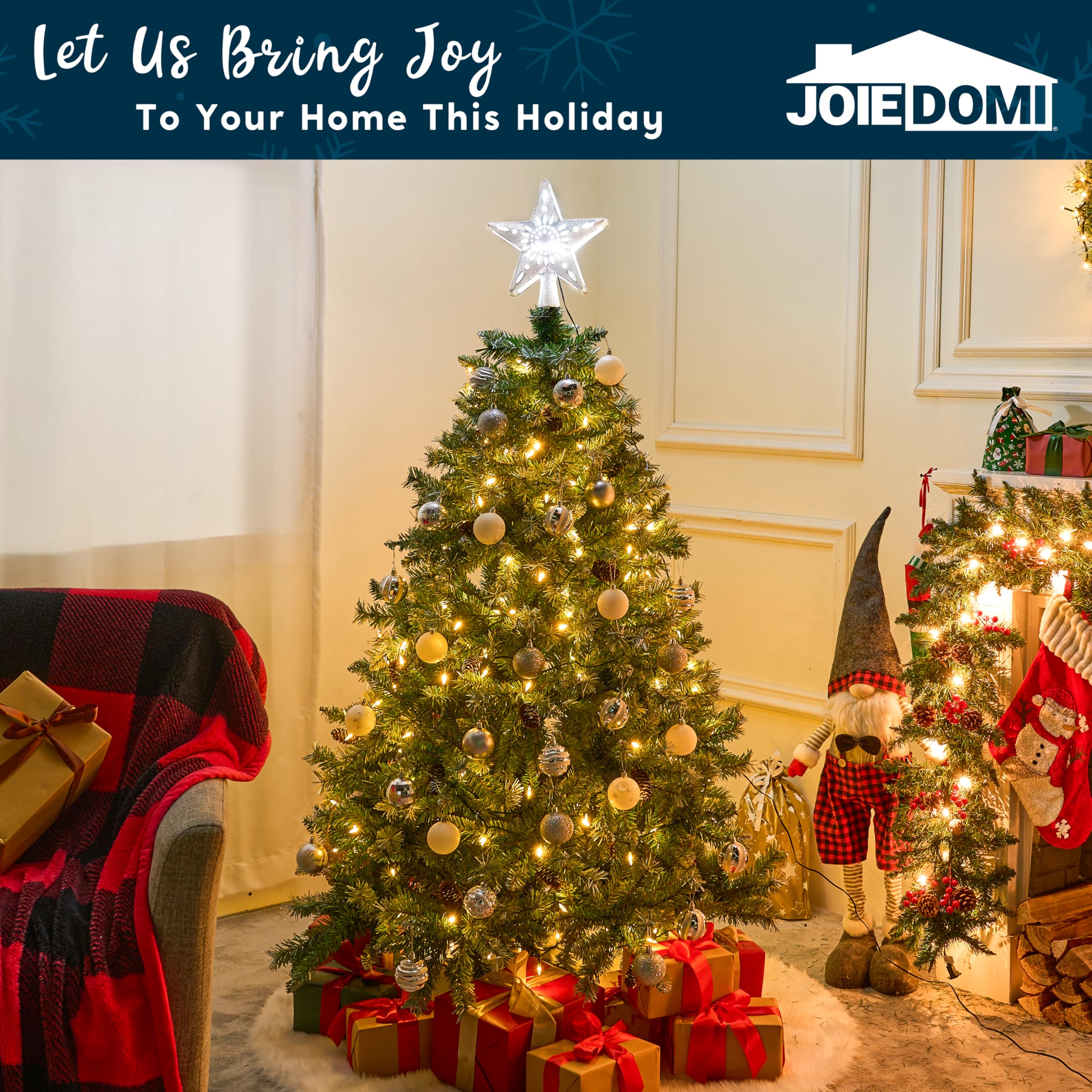 Joiedomi, Christmas Tree Decoration, Home Decor, Party, Wedding, Bedroom, Indoor Decoration, Silver, 1.8 - Image 2