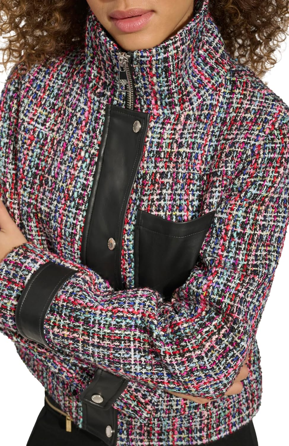 KARL LAGERFELD Women's Short Tweed Jacket - Image 6