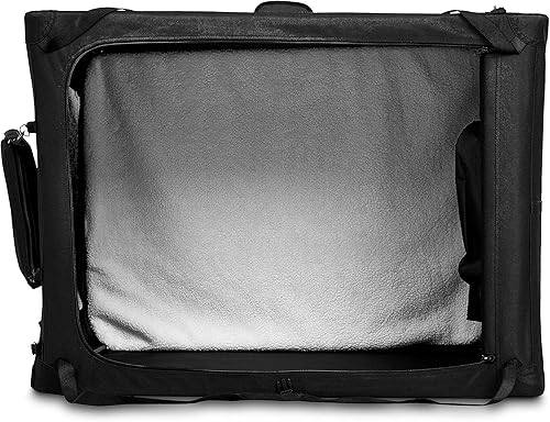 Miniatura 3 de Tienda Basics - Transportadora para perros y mascotas plegable, portátil, suave, 42 x 31 x 31 pulgadas, negro