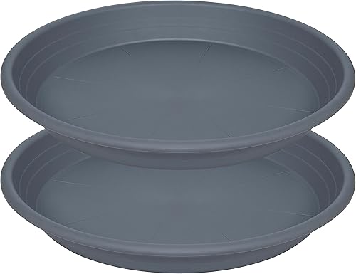 Miniatura 9 de Paquete de 3 bandejas grandes de plástico para macetas de 4, 6, 8, 10, 12, 14, 16, 19, 22, 26 pulgadas, bandeja de drenaje pesado para interiores,