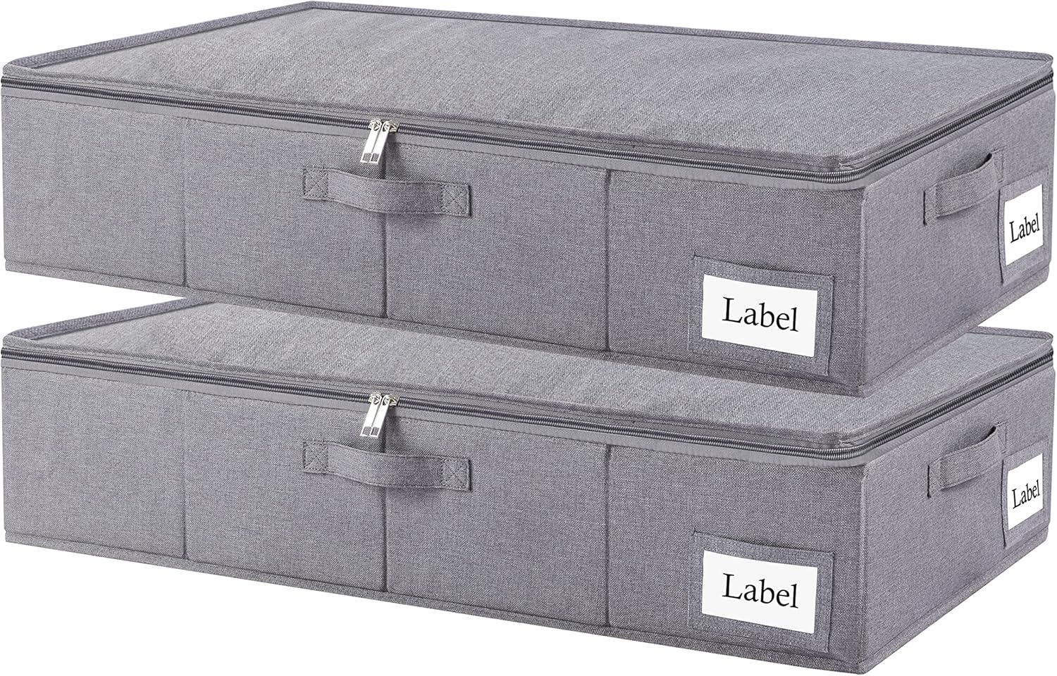 Fabric Storage Bins With Lid, 2 Handles And Clear Window, Washable