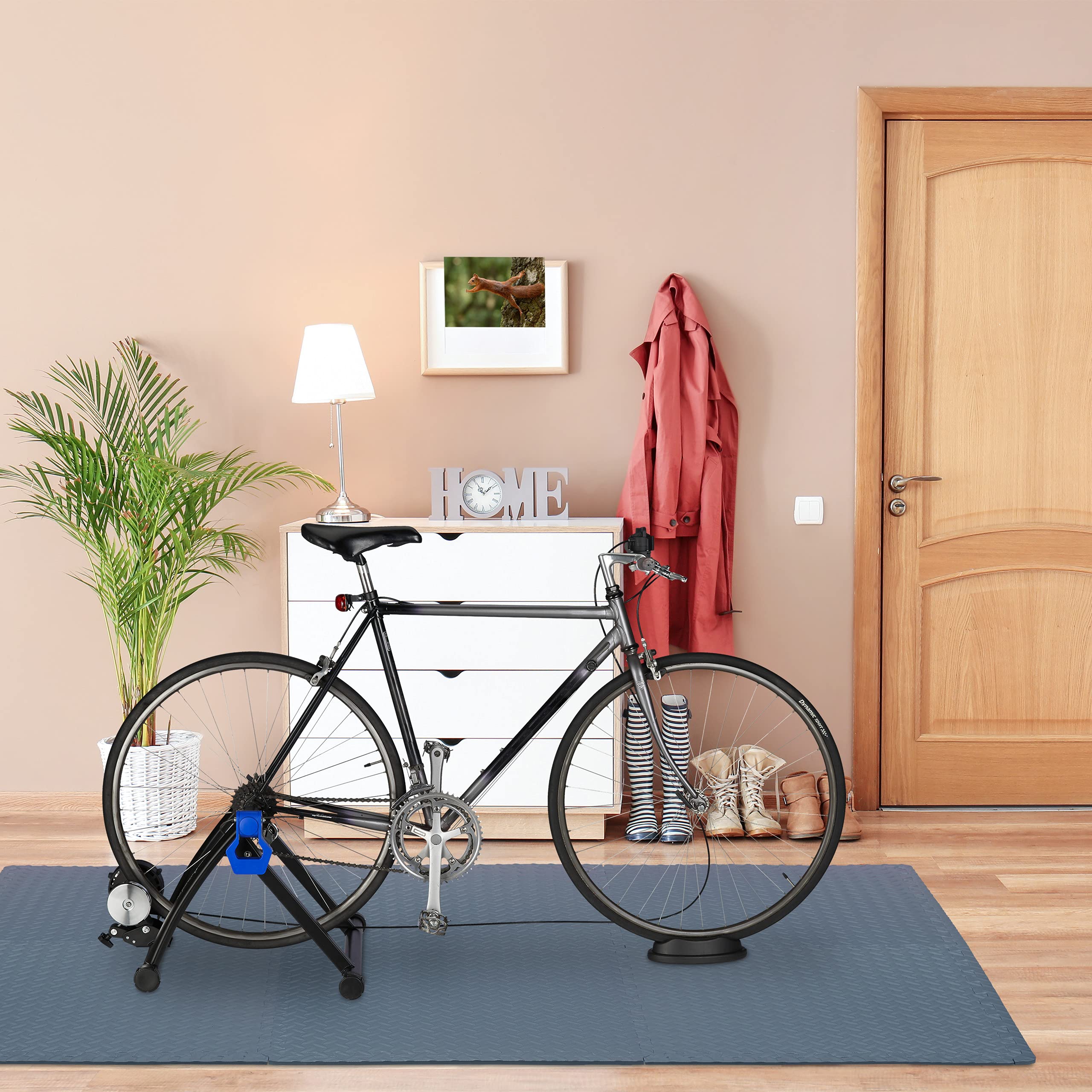 Relaxdays Tappeto da Palestra, per Bambini, Puzzle in 8 Parti, 60x60 cm, con Bordi, Fonoassorbente, Gomma EVA, Grigio