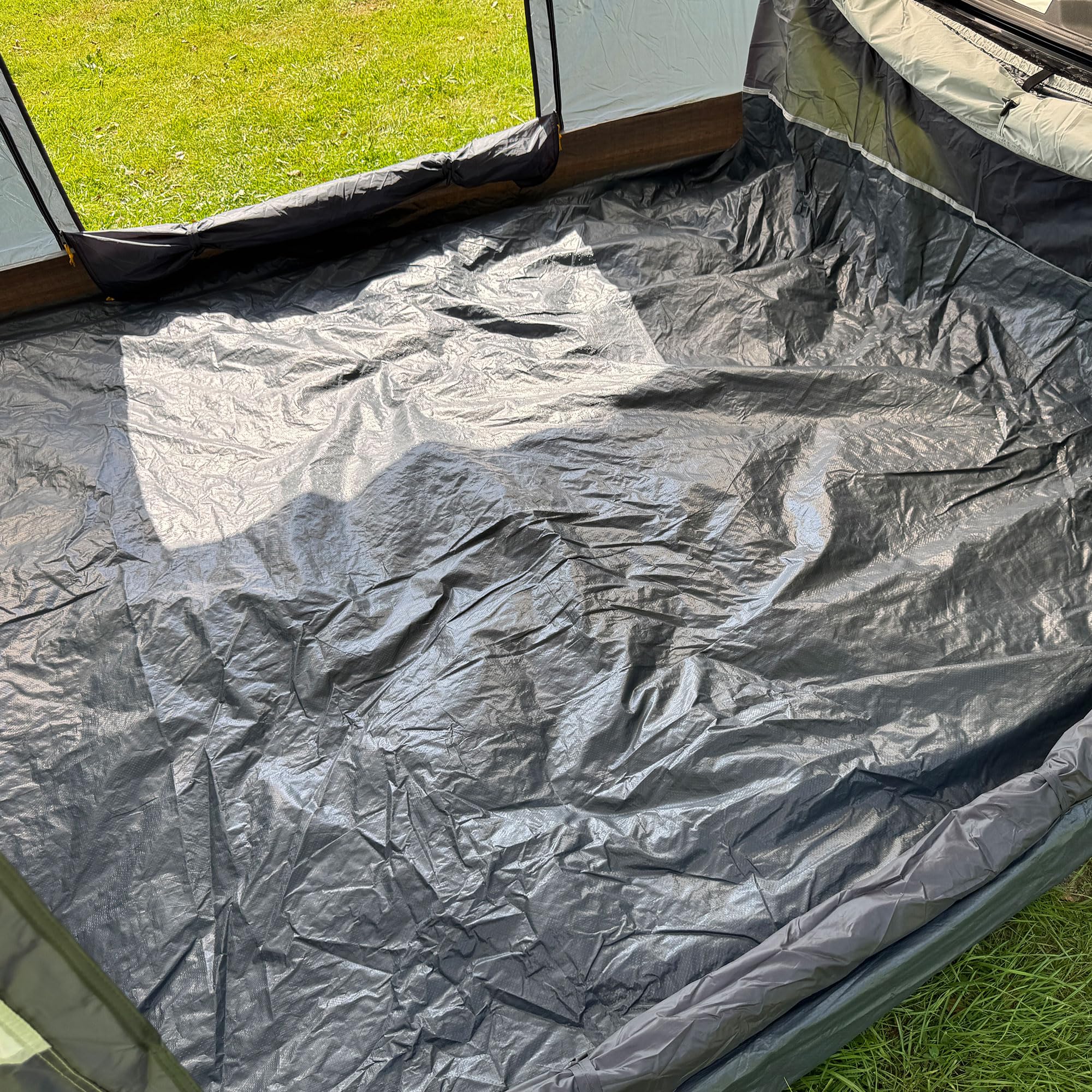 Heckzelt Auto 240 x 240 x 205 cm, Heckzelt SUV, Autozelt und Auto Heck Vorzelt für Van, Bus, PKW und Camping, freistehend, mit Moskitonetz, Anthrazit Grau