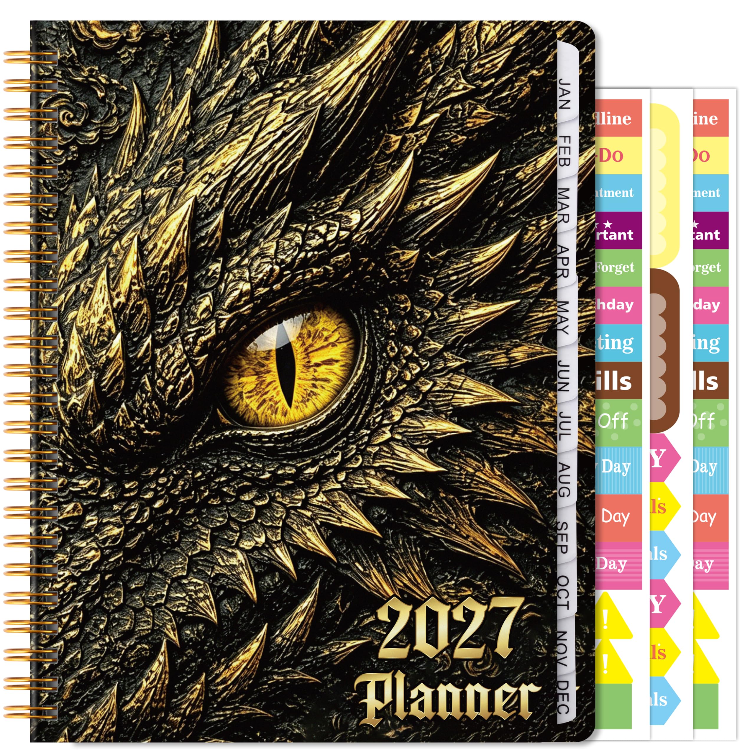 PANTIDE 2027 A5 Planner Dragon Eye Golden Weekly and Monthly Planner Gift