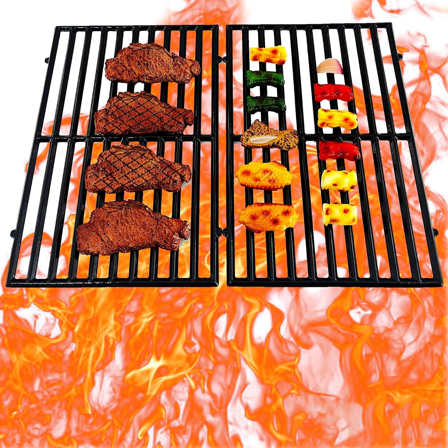 Direct Store Parts DC119 16 1/2" x 22 3/4" Cast Iron Cooking Grid Replacement for Ellipse, ProChef, Vermont Castings and Other Gas Grills