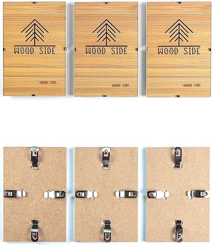 WOOD SIDE ORBIS Marcos de fotos con clip de vidrio de 9 x 12 pulgadas, paquete de 3, marcos de fotos transparentes para manualidades