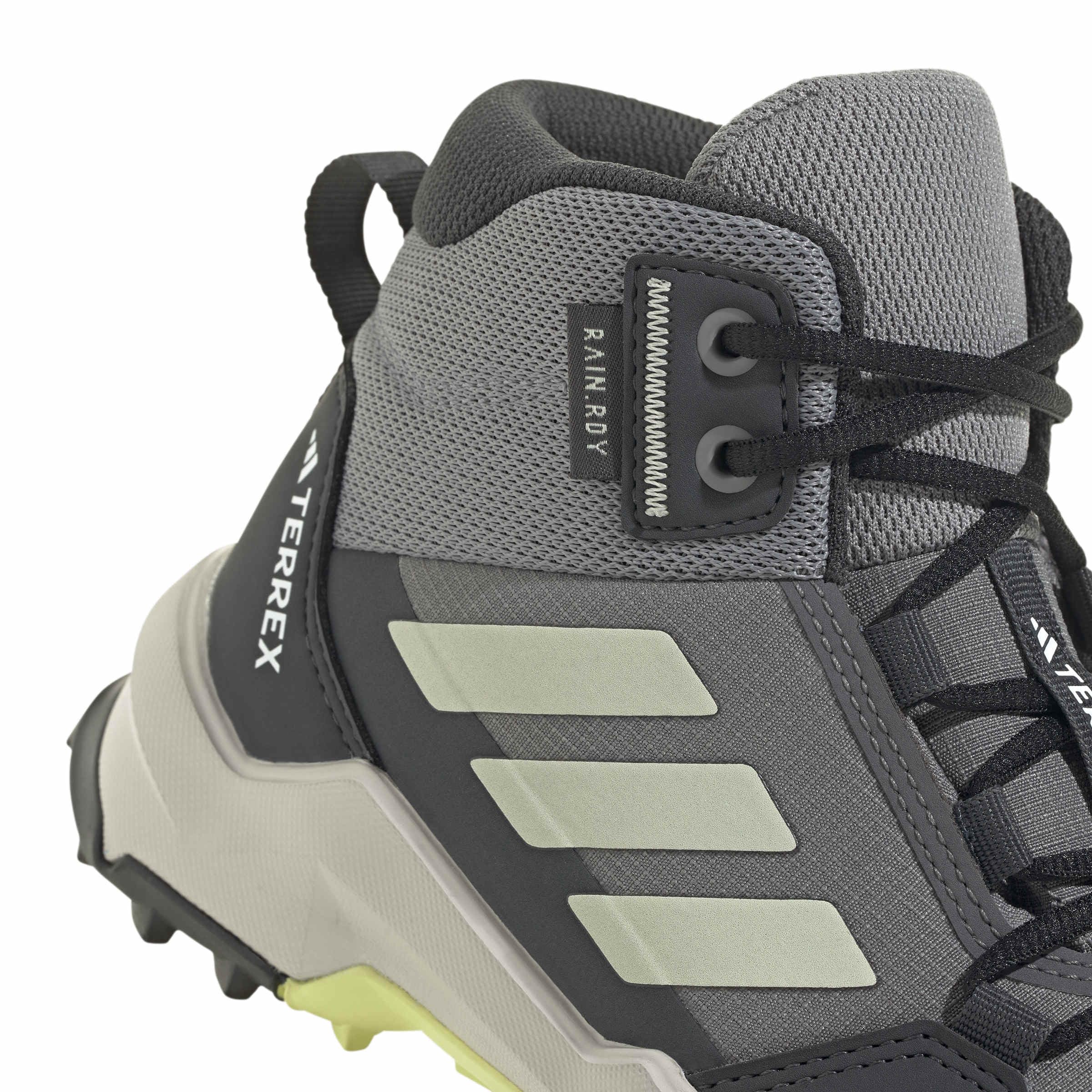 adidas Uniseks - dzieci Terrex Ax4R Mid Rain.Rdy Hiking Shoes, grey four/Dual Yellow/carbon, 32 EU