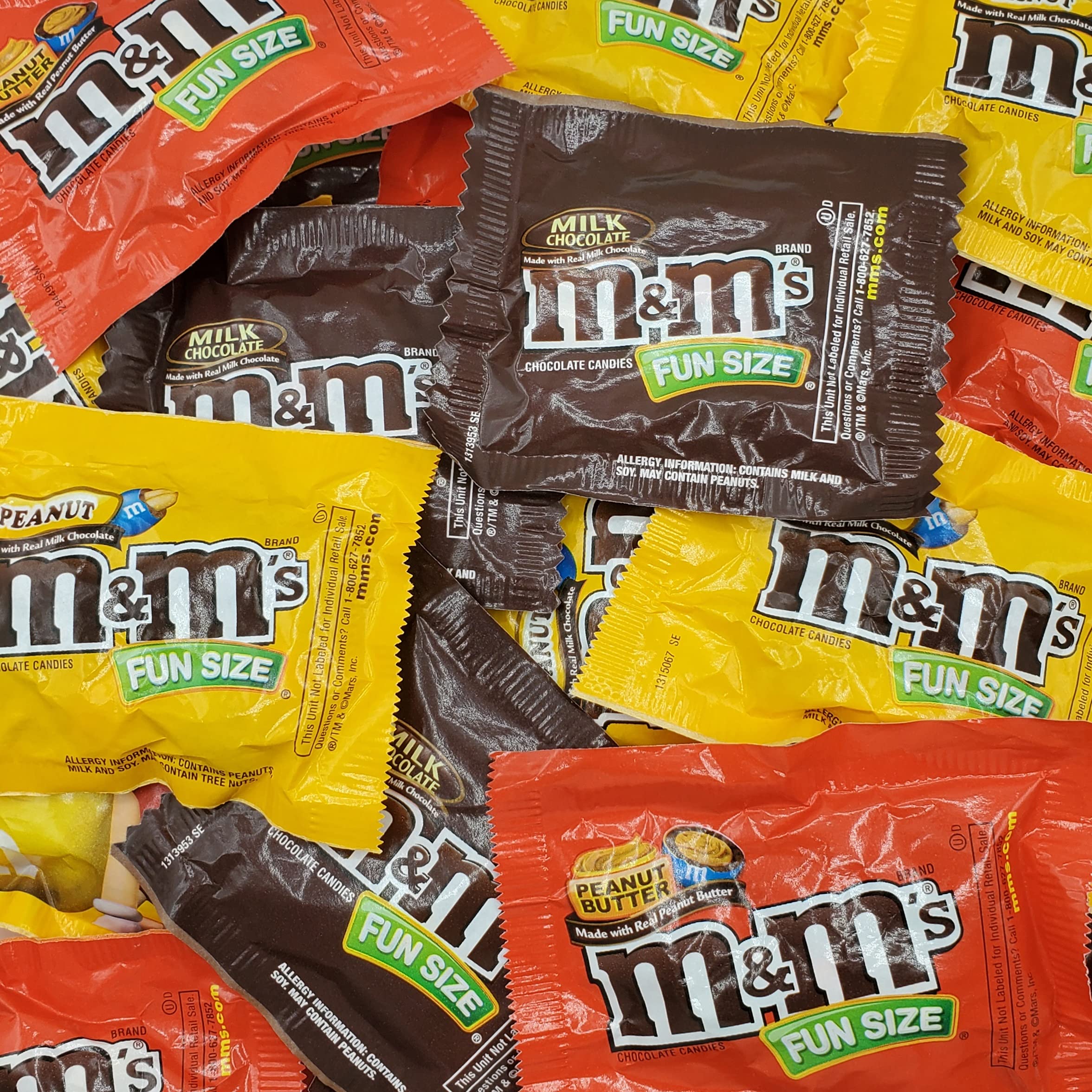 M&M's Chocolate Candy Fun Size Assorted M&Ms Milk Chocolate, Peanut