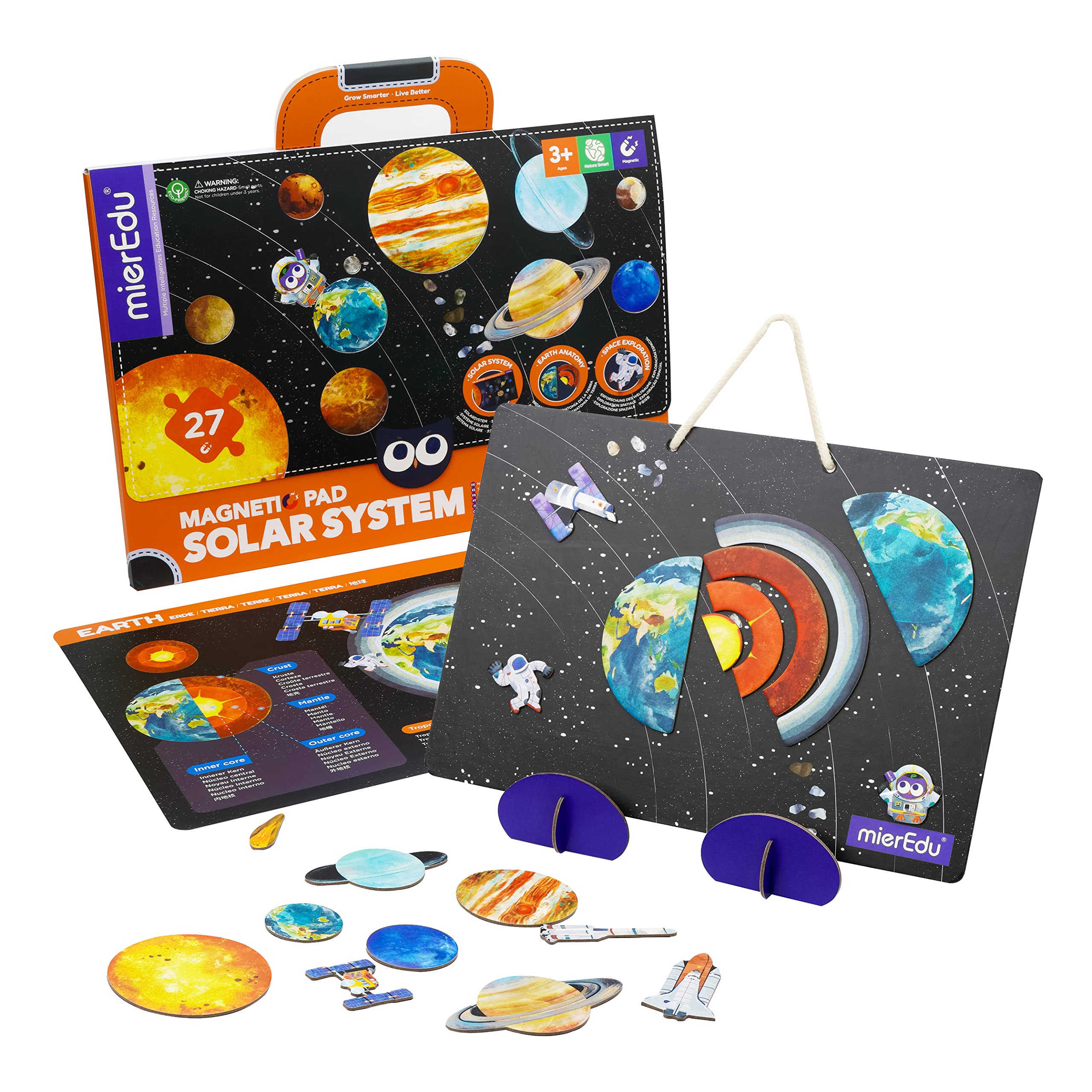 mierEdu Magnet Pad Sonnensystem, Magnetpuzzle für Kinder ab 3 Jahren