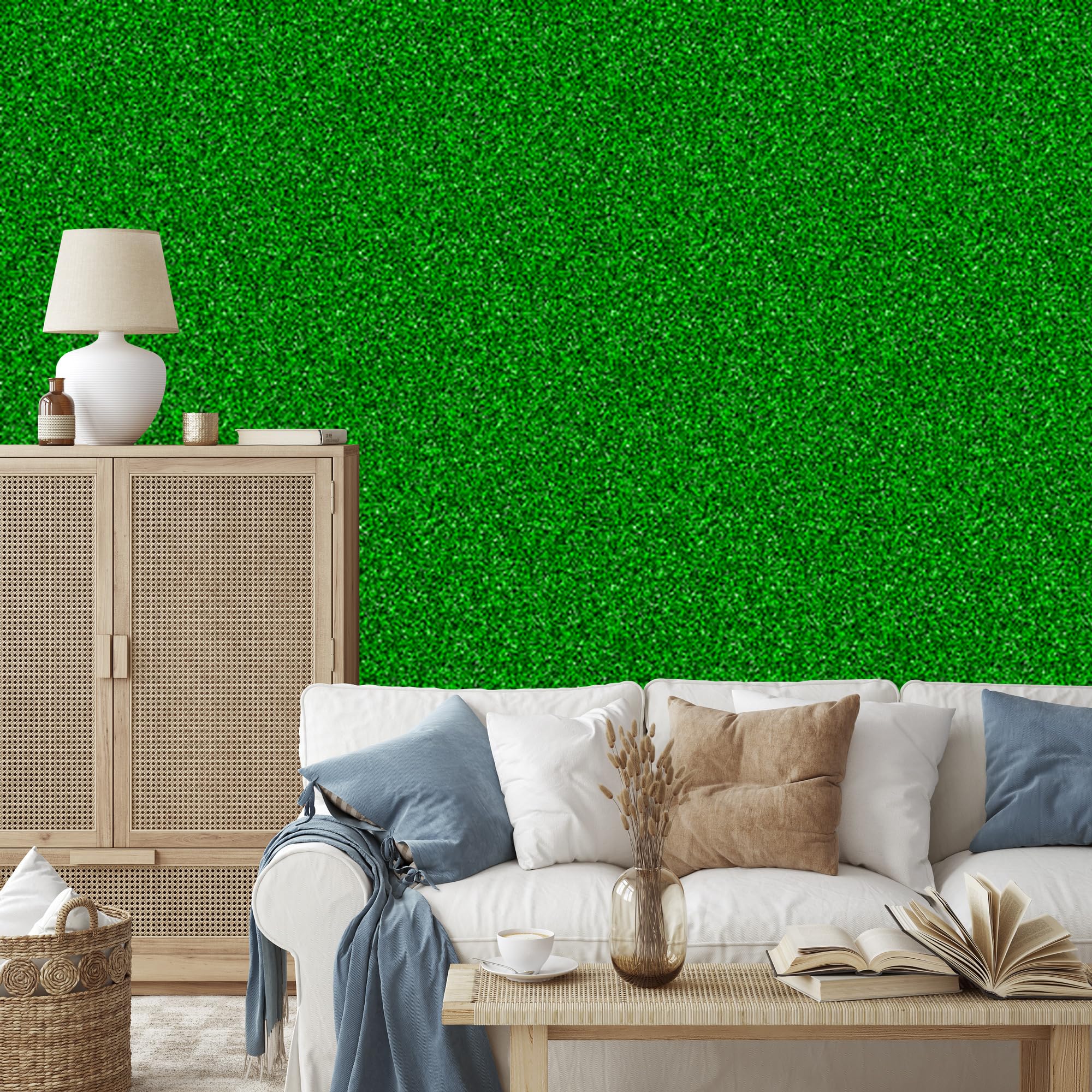 Vliestapete Glitzer – Grün und Flaschengrün 50 x 1000 cm