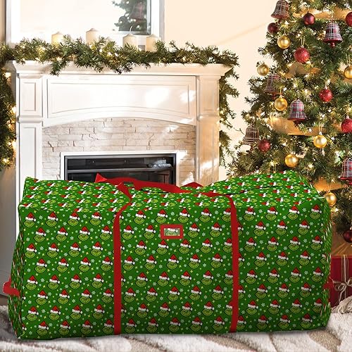 Miniatura 7 de Auirre Bolsa de almacenamiento para árbol de Navidad, contenedor de almacenamiento Oxford extra grande para árbol desmontado de hasta 9 pies, caja