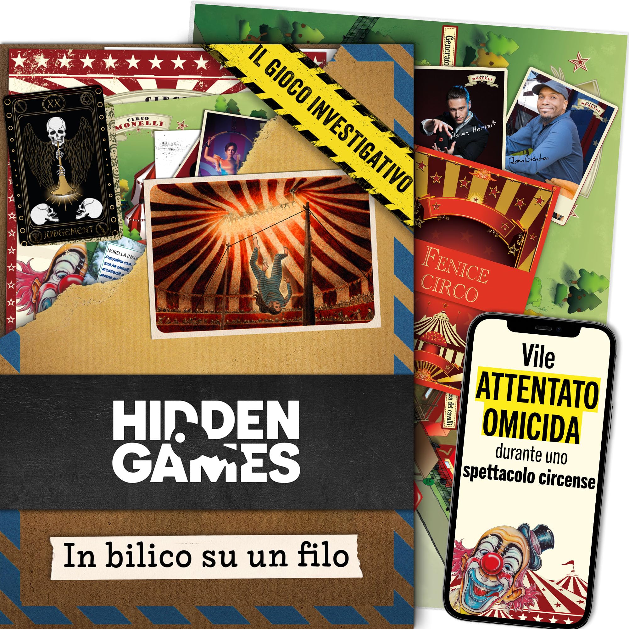 Hidden Games Luogo del Reato – In bilico su un filo – gioco investigativo, tipo Escape Room da tavolo, giochi nascosti, risolvi un caso, gioco detective, caso da risolvere, cold case box