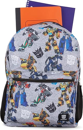 Miniatura 7 de Transformers Optimus Prime Allover Mochila - Optimus, Prime, Megatron y Bumblebee - Bolsa escolar Transformers, Gris