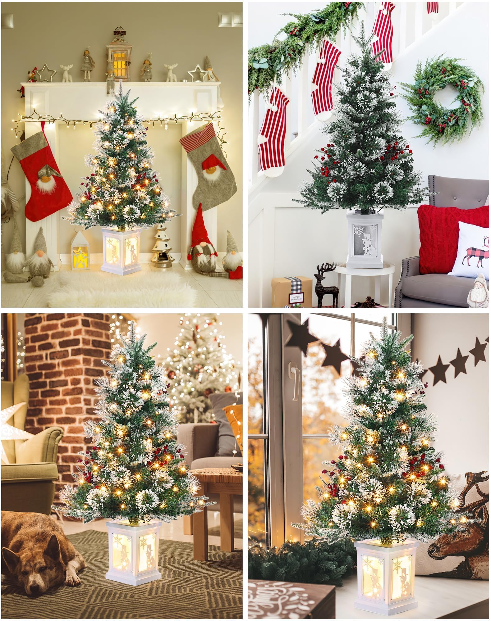 Weihnachtsbaum künstlich, 91cm Tannenbaum künstlich mit 78 LED Beleuchtung & 8 Modus, PVC Naturgetreu Spitzen & Stabiler Metallständer, dichte Zweige, Schnellaufbau für Zuhause Geschäfte - D