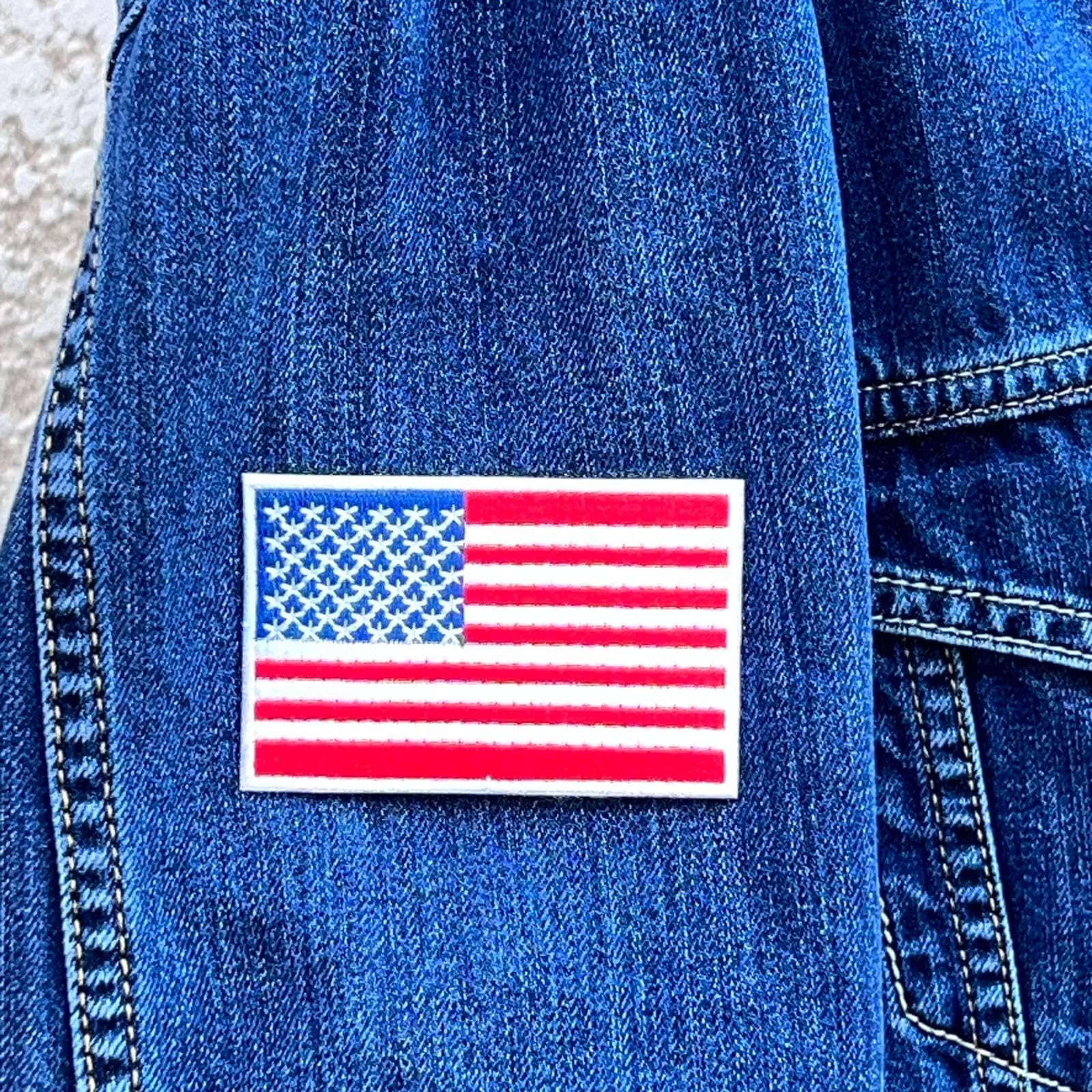 Toppa Ricamata Bandiera Americana - Termoadesiva O Cucibile, 8.6x6.1 Cm - Foto 5